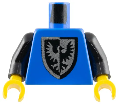 Torso Castle Black Falcon with Shield Bottom Round Pattern / Black Arms / Yellow Hands