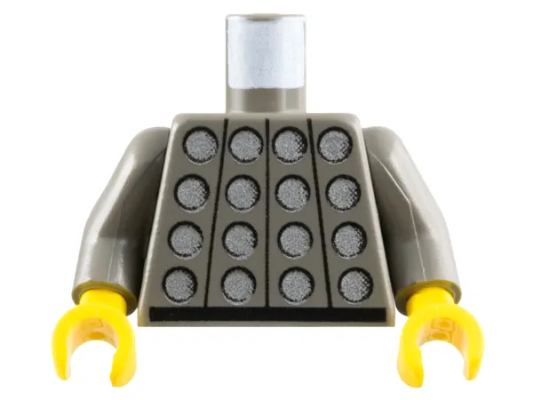 Torso Studded Armor with Silver Circles, Black Belt Pattern / Dark Gray Arms / Yellow Hands