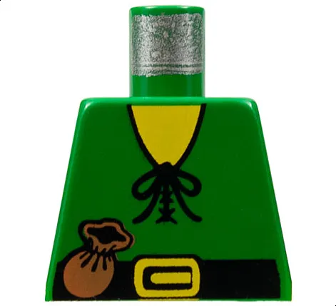 Torso Castle Forestman Shirt with Laces, Black Belt with Buckle, Brown Pouch, Yellow Neck Pattern