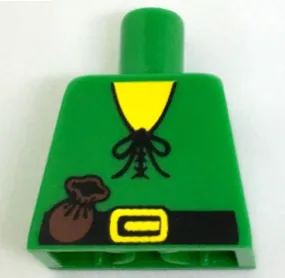 Torso Castle Forestman Shirt with Laces, Black Belt with Buckle, Dark Brown Pouch, Yellow Neck Pattern, Inside with Ribs (Reissue)