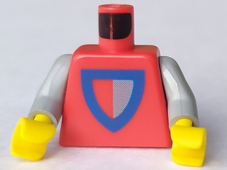 Torso Castle Classic Shield Red/Gray Pattern / Light Gray Arms / Yellow Hands