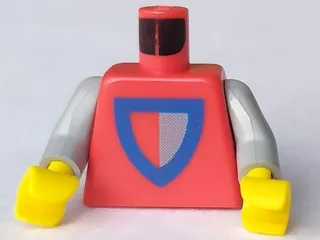 Torso Castle Classic Shield Red/Gray Pattern / Light Gray Arms / Yellow Hands