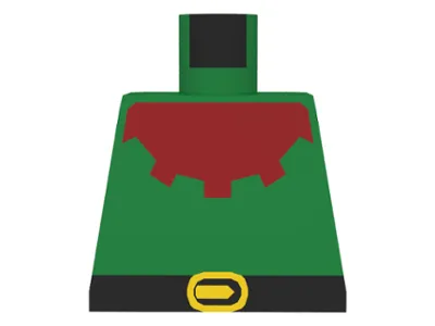 Torso Castle Forestman with Red Collar, Black Belt, and Yellow Buckle Pattern