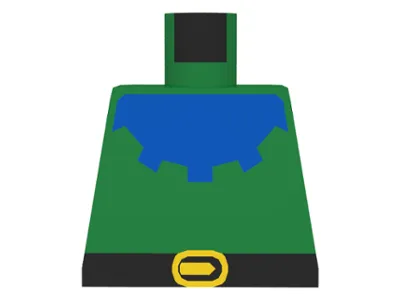Torso Castle Forestman with Blue Collar, Black Belt, and Yellow Buckle Pattern