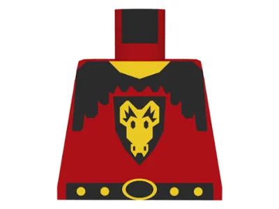 Torso Castle Dragon Knights Dragon Face on Shield Pattern
