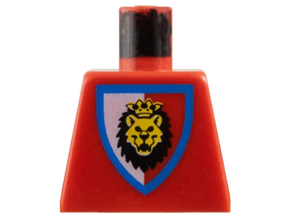 Torso Castle Royal Knights Lion Head on Red/White Shield Pattern