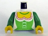 Torso Castle Forestman Green Corset and Necklace Original Bright Pattern (Maiden) / Green Arms / Yellow Hands