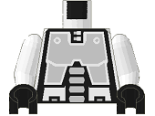 Torso Space Robot Pattern (Exploriens) / White Arms / Black Hands