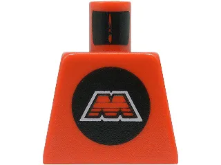 Torso Space M:Tron Logo Capital Letter M with White Border on Black Circle Pattern