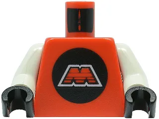 Torso Space M:Tron Logo Capital Letter M with White Border on Black Circle Pattern / White Arms / Black Hands