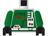 Torso Space Police with Radio Pattern / Green Arms / Black Hands