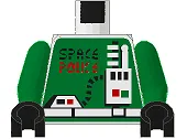 Torso Space Police with Radio Pattern / Green Arms / Black Hands