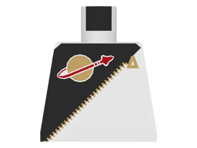 Torso Futuron Uniform with Black Panel, Gold Zipper, and Classic Space Logo Pattern