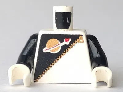 Torso Futuron Uniform with Black Panel, Gold Zipper, and Classic Space Logo Pattern / Black Arms / White Hands
