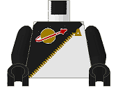 Torso Futuron Uniform with Black Panel, Gold Zipper, and Classic Space Logo Pattern / Black Arms / Black Hands