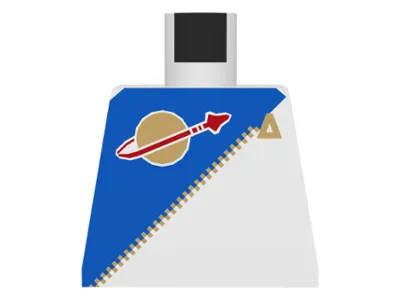 Torso Futuron Uniform with Blue Panel, Gold Zipper, and Classic Space Logo Pattern