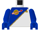 Torso Futuron Uniform with Blue Panel, Gold Zipper, and Classic Space Logo Pattern / Blue Arms / Blue Hands