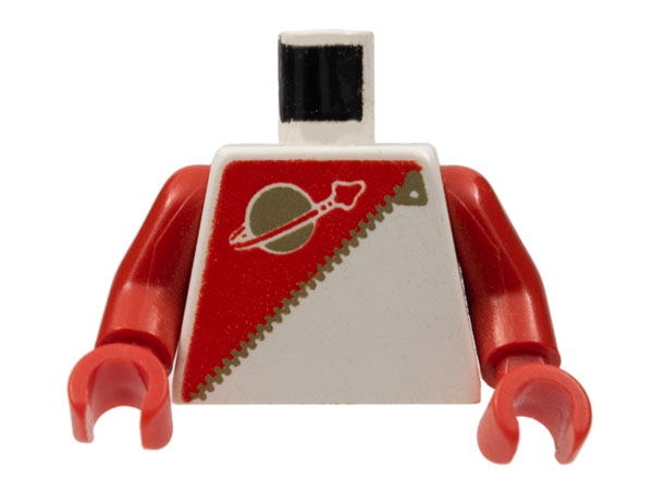 Torso Futuron Uniform with Red Panel, Gold Zipper, and Classic Space Logo Pattern / Red Arms / Red Hands