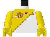 Torso Futuron Uniform with Yellow Panel, Gold Zipper, and Classic Space Logo Pattern / Yellow Arms / Yellow Hands