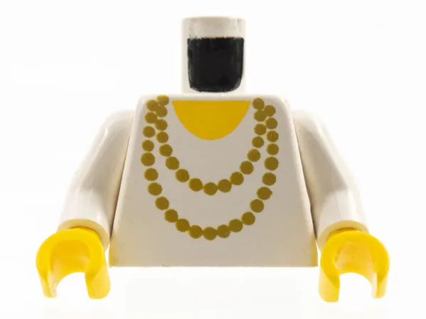 Torso Necklace Gold and Yellow Undershirt Pattern / White Arms / Yellow Hands
