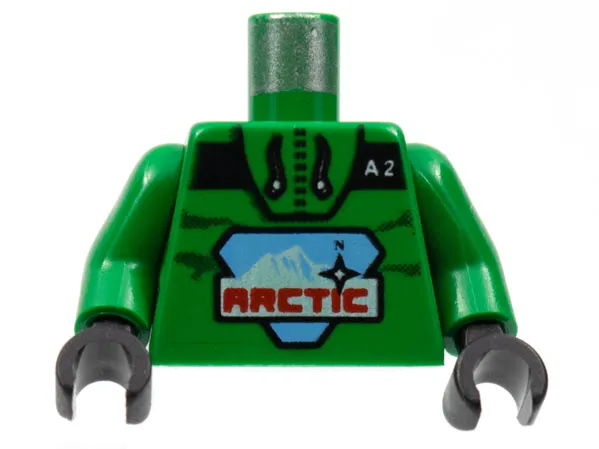 Torso Arctic Logo Large and 'A2' Pattern / Green Arms / Black Hands