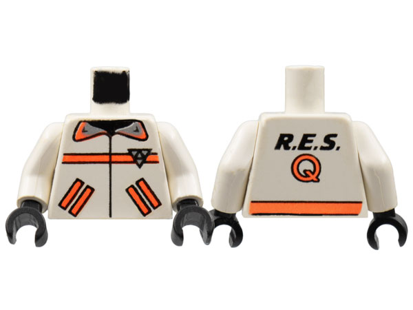 Torso Res-Q Orange Stripes, Pockets, Back Logo Pattern / White Arms / Black Hands