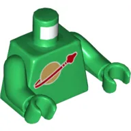 Torso with Classic Space Logo High on Torso Pattern, Inside with Ribs (second reissue) / Green Arms / Green Hands