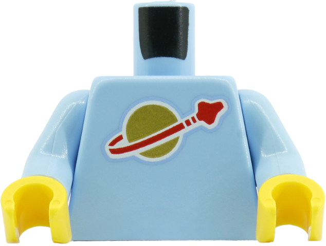 Torso with Classic Space Logo High on Torso Pattern, Inside with Ribs (second reissue) / Bright Light Blue Arms / Yellow Hands (BAM)