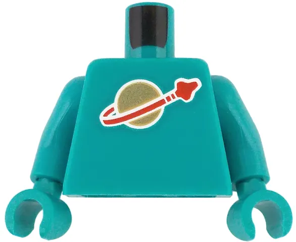 Torso with Classic Space Logo High on Torso Pattern, Inside with Ribs (second reissue) / Dark Turquoise Arms / Dark Turquoise Hands