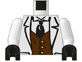 Torso Adventurers Jungle Suit, Brown Vest, Black Tie Pattern / White Arms / Black Hands