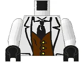Torso Adventurers Jungle Suit, Brown Vest, Black Tie Pattern / White Arms / Black Hands