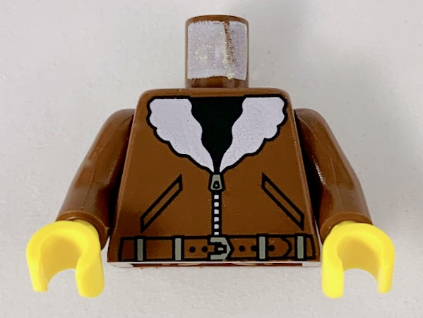 Torso Bomber Jacket, Belt, & Black Shirt Pattern / Brown Arms / Yellow Hands