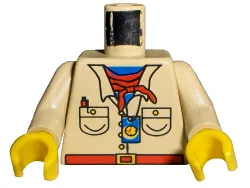 Torso Shirt with Buttons and Pockets over Blue Undershirt, Red Belt with Yellow Buckle, Neckerchief, Pen, Compass Pattern / Tan Arms / Yellow Hands