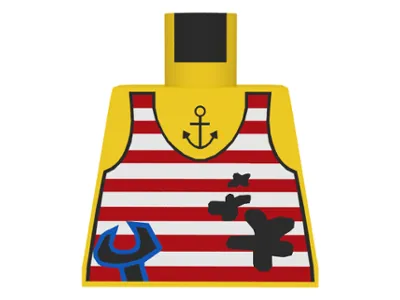 Torso Adventurers Jungle Tank Top, Stains, Wrench, Anchor Tattoo Pattern