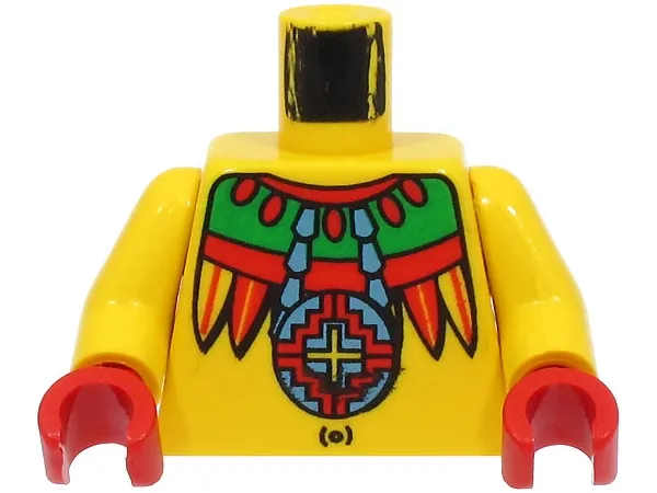 Torso Adventurers Jungle Necklace, Feathers, Navel Pattern (Achu) / Yellow Arms / Red Hands