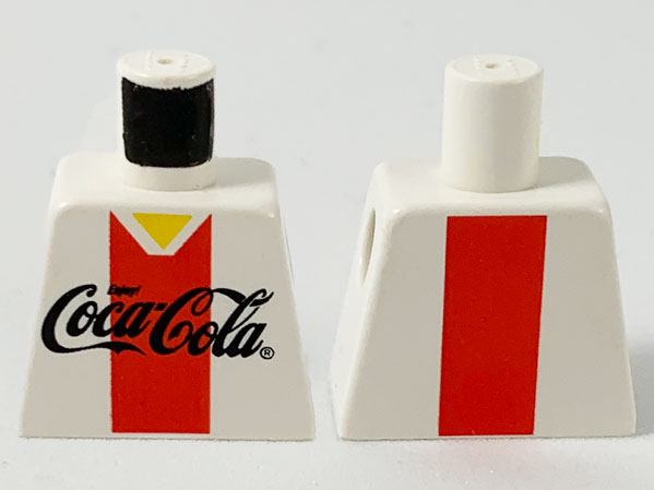 Torso Coca-Cola Logo with V-Neck Shirt and Red Stripe Pattern