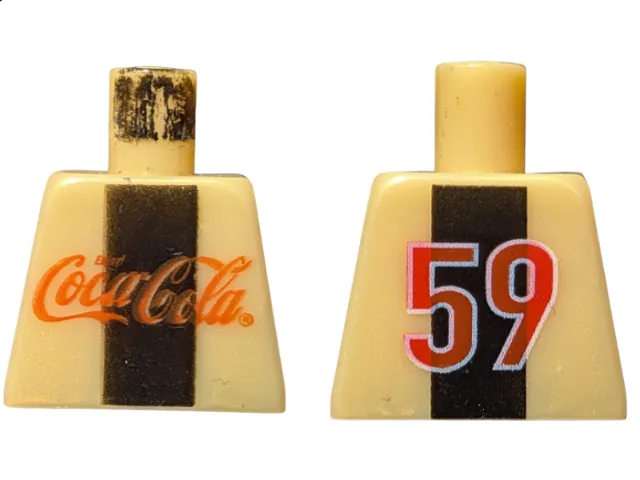 Torso Soccer Jersey with Coca-Cola Logo and Black Stripe, Red '59' on Back Pattern