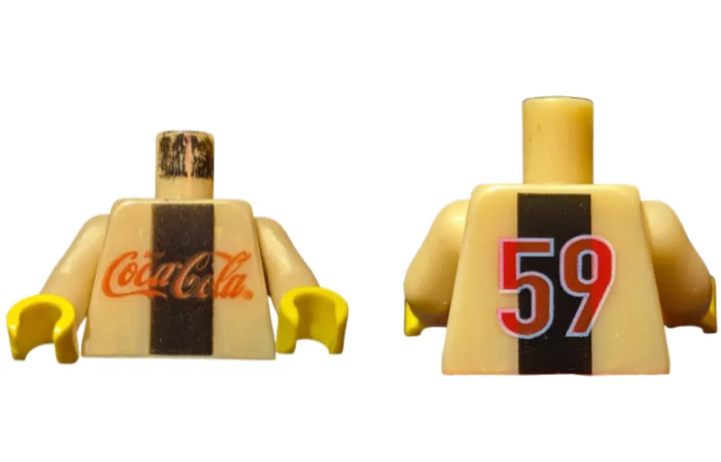 Torso Coca-Cola Logo with Black Stripe Pattern / Pearl Light Gold Arms / Yellow Hands