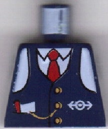 Torso Train Logo, Blue Vest w/ Tie, Watch Fob Pattern (Conductor Charlie)