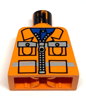 Torso Town Construction Zipper Jacket, Blue Shirt, Safety Stripes Pattern