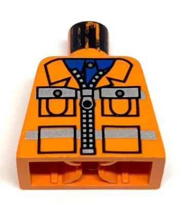 Torso Town Construction Zipper Jacket, Blue Shirt, Safety Stripes Pattern