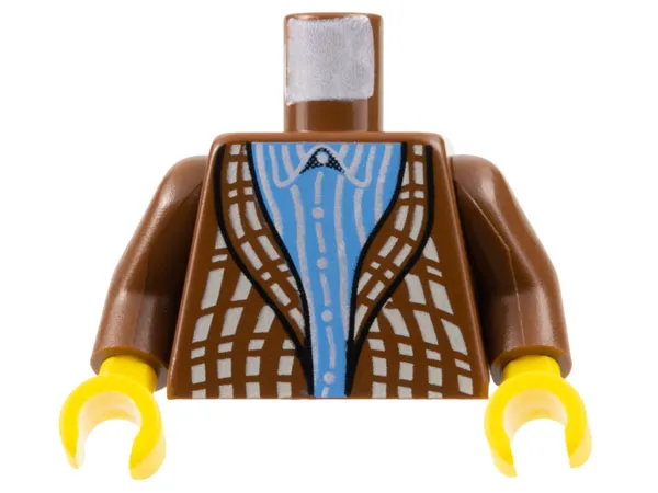 Torso Harry Potter Cardigan Sweater over Blue Striped Shirt Pattern / Brown Arms / Yellow Hands