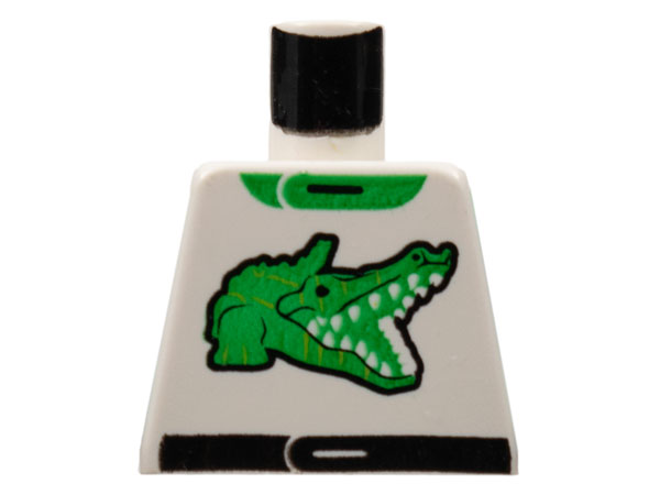 Torso Racers Racing Suit with Green Alligator / Crocodile and Collar, Black Belt Pattern