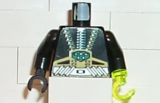 Torso Aquazone Aquaraider Gold & Silver Straps, Control Box Pattern / Black Arms / Black Hand Right / Trans-Neon Green Hook Left