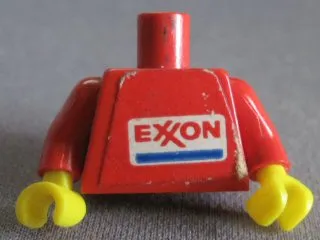 Torso Exxon Logo Pattern (Sticker) / Red Arms / Yellow Hands
