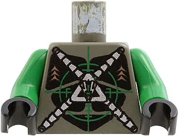 Torso Space Insectoids Silver X on Green Verniers Pattern / Green Arms / Black Hands