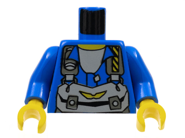 Torso Rock Raiders Gray Straps and Pack Pattern (Jet) / Blue Arms / Yellow Hands