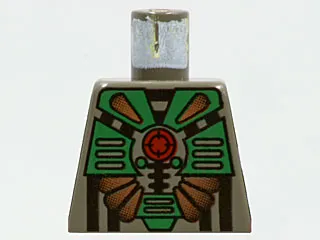 Torso Aquazone Stingray with Red Circle with Target, Copper Spikes, and Green Armor Pattern
