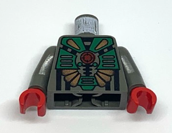 Torso Aquazone Stingray with Red Circle with Target, Copper Spikes, and Green Armor Pattern / Dark Gray Arms / Red Hands