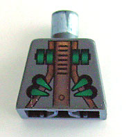 Torso Aquazone Stingray with Green Rectangles and Spikes, Copper Armor Pattern